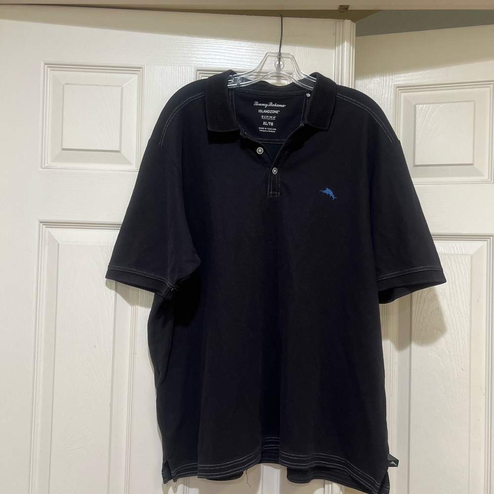 Tommy Bahama Men’s Size XL black Supima Cotton Polo Golf Office Casual summer